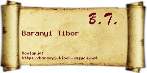 Baranyi Tibor névjegykártya